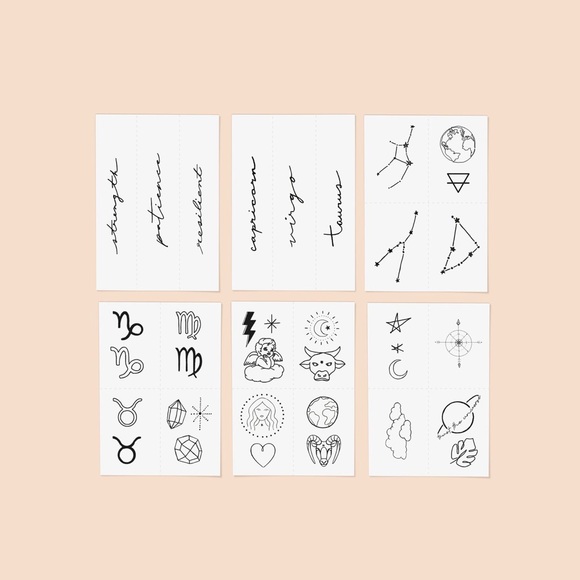 💜 Inked by Dani Temporary Tattoos Zodiac Pack: Earth Signs - NWT - Picture 3 of 7